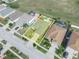 Aerial view of the property highlighting home's footprint, yard, and outdoor living area with pool at 300 Keswick Ave, Davenport, FL 33897