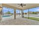 Screened-in pool area with a patio, view of backyard and neighboring houses at 3919 Vista Trace Way, Lakeland, FL 33810
