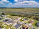 Wide aerial view of a residential area with a nature preserve, showcasing the community's tranquil setting at 661 Black Eagle Dr, Groveland, FL 34736