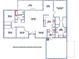Detailed floor plan showcasing the home's layout, including bedrooms, bathrooms, living spaces, and kitchen at 10812 Versailles Blvd. Blvd, Clermont, FL 34711
