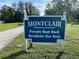 Montclair Homeowner's Association sign, with information about a private boat dock for residents at 10812 Versailles Blvd. Blvd, Clermont, FL 34711