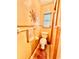 Charming bathroom features a retro design with a tiled walk-in shower and decorative accents at 302 Luna Rd, Auburndale, FL 33823