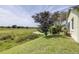 The spacious backyard boasts a verdant lawn with views of the lake and adjacent greenspace at 3080 Westmoreland Dr, Lakeland, FL 33810