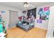 Bedroom with a bunkbed, ceiling fan and light colored walls at 7324 Thomas Jefferson E Cir, Bartow, FL 33830