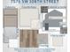 Displays the selected color scheme for the home, featuring cabinets, countertops, flooring, and wall tiles at 7576 Sw 108 Th St, Ocala, FL 34476