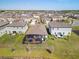 Aerial view highlighting the screened patio and the community, set near a lake at 5543 Arlington River Dr, Lakeland, FL 33811