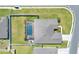 Bird's eye view of home with private, fenced-in backyard featuring screened in pool and lanai at 140 Heritage Park Ln, Mulberry, FL 33860