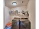 Well-organized laundry room with modern washer and dryer units, plus ample storage space at 6286 Manitoba Dr, Lakeland, FL 33805