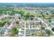 Wide aerial shot showcases neighborhood homes and serene pond with a green space buffer at 7968 Charleston Blvd, Lakeland, FL 33810