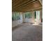 Light-filled sun room offering a wood-beamed ceiling, large windows, and backyard access at 1528 Hallam S Ct, Lakeland, FL 33813