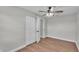 Bedroom with closet, ceiling fan and view of backyard at 1650 W Mcleod St, Bartow, FL 33830