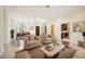 Bright living room with tufted furniture, open to the dining area and kitchen at 715 Hanover Ct, Lakeland, FL 33813