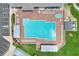 Aerial view of a large community pool and amenities for the residents at 1010 Penguin Pl, Lakeland, FL 33809