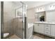 Bright bathroom with tile floors, glass shower and separate soaking tub at 4412 Reding Way, Lakeland, FL 33813