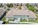 Aerial view of the back of the townhome showcasing an open patio with seating at 6506 Sedgeford Dr, Lakeland, FL 33811