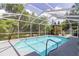 Backyard showcasing screened-in pool and lush landscaping at 6626 Royal Forest Dr, Lakeland, FL 33811