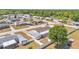 Aerial view of a residential community with homes featuring various styles, pools, and landscaping at 8341 Mitchall Dr, Lakeland, FL 33809