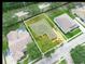 Aerial view of property highlighting the house, lot lines, landscaping, and neighborhood at 3300 Hawks Ridge Dr, Lakeland, FL 33810
