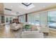 Sunroom filled with natural light, seating area, tile floors and an amazing view of the pool at 3906 Canyon Lake Pt, Lakeland, FL 33813