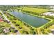 A stunning aerial view of the lake enhancing the appeal of this gorgeous neighborhood at 803 Allison Place, Bartow, FL 33830