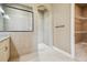 Walk in shower and closet space in primary bathroom at 1049 Stoney Creek Dr, Lakeland, FL 33811