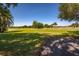 Picturesque golf course view with vibrant green grass and a clear blue sky at 697 Broadmoor Cir, Winter Haven, FL 33884