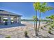 Community pool featuring a spacious deck with lounge chairs and tables at 752 Reggie Rd, Winter Haven, FL 33884