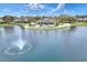 Aerial photo highlighting community pool area and lake views at 7779 Lake James Blvd, Lakeland, FL 33810