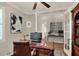 Elegant office space with French doors, crown molding and built-in cabinets at 7779 Lake James Blvd, Lakeland, FL 33810