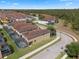 Bird's eye view displays backyards with screened in pools and landscaping at 8931 Sugar Palm Rd, Kissimmee, FL 34747