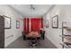 Basement room featuring a poker table, ceiling fan, track lighting and red curtains at 8931 Sugar Palm Rd, Kissimmee, FL 34747