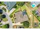 An overhead view captures the home's pool, landscaping, and neighborhood layout at 942 Hanover Way, Lakeland, FL 33813