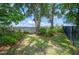 Well-maintained backyard featuring lush landscaping, grass, and a combination of privacy and decorative fencing at 1104 Kells Ct, Lakeland, FL 33813