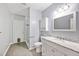 Bathroom with a vanity, toilet and stand up shower at 1104 Kells Ct, Lakeland, FL 33813
