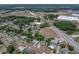 Aerial shot captures the lovely home nestled in a vibrant neighborhood setting, with mature trees at 1720 Kendrick Ln, Lakeland, FL 33805
