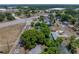 This aerial view highlights the cozy home in a verdant neighborhood with mature landscaping at 1720 Kendrick Ln, Lakeland, FL 33805