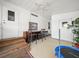 Cozy sunroom with staircase, table, seating, and a mini-trampoline at 5027 Forest Crest Dr, Lakeland, FL 33810