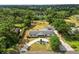 Expansive aerial view showcasing the home's large lot, mature trees, and circular driveway, creating a peaceful retreat at 1205 Rolling Woods Ln, Lakeland, FL 33813