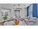 Bright living room features neutral furniture, wood floors, modern lighting and decor at 2468 Winnipeg Dr, Lakeland, FL 33805