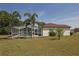 A screened-in pool and patio area provide a perfect backyard oasis at 3359 Sanoma Dr, Lakeland, FL 33811