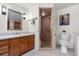 Bathroom with a single vanity, and a glass-enclosed shower at 3805 Gaines Dr, Winter Haven, FL 33884
