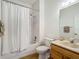 Bathroom featuring a vanity, a toilet and a shower with bathtub at 3852 Serenade Ln, Lakeland, FL 33811