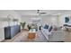 Inviting living area showcases light walls, wood floors, comfortable seating, stylish furnishings and ample natural light at 4028 S Wellington Dr, Lakeland, FL 33813