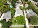An aerial view reveals a well-maintained neighborhood with lush greenery, and inviting pools between houses with cozy yards at 746 Mississippi Ave, Lakeland, FL 33801