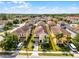 Aerial view of a home with a well manicured lawn, outlined for property clarity in a vibrant neighborhood at 8929 Sugar Palm Rd, Kissimmee, FL 34747