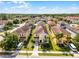 This aerial shot captures a home's landscaping with surrounding neighborhood, showcasing its prime location at 8929 Sugar Palm Rd, Kissimmee, FL 34747