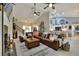 Spacious living room with vaulted ceilings, fireplace, and plenty of natural light at 930 Country Oaks Ln, Lakeland, FL 33810