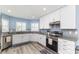 Modern kitchen featuring stainless steel appliances, granite countertops, and stylish cabinets at 1297 Pintail Pl, Lakeland, FL 33813