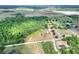 Scenic aerial view of a property surrounded by lush greenery, showcasing open fields and distant horizons at 14810 Brahma Rd, Polk City, FL 33868