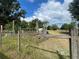 Exterior shot of the fence and grassy lot on a cloudy day at 14810 Brahma Rd, Polk City, FL 33868